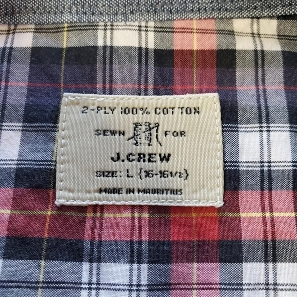J. Crew 2-ply 100% Cotton Plaid Shirt